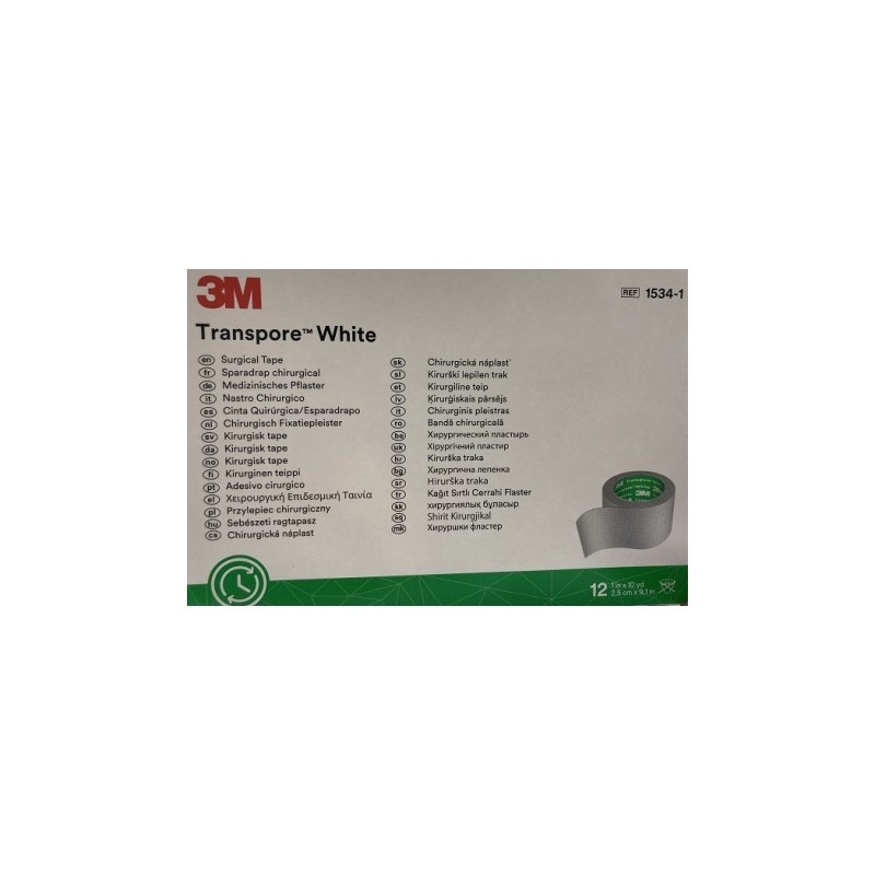 3M Transpore White Surgical Tape 1534-1 易撕膠帶